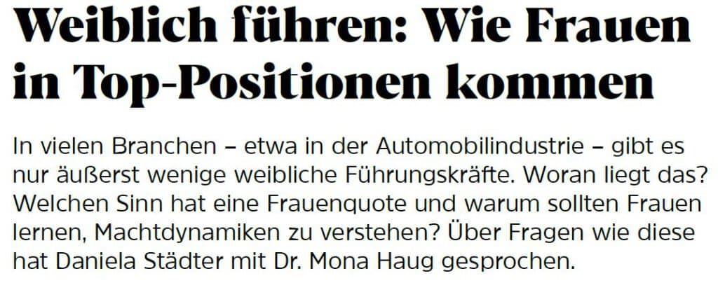 Artikel weiblich führen