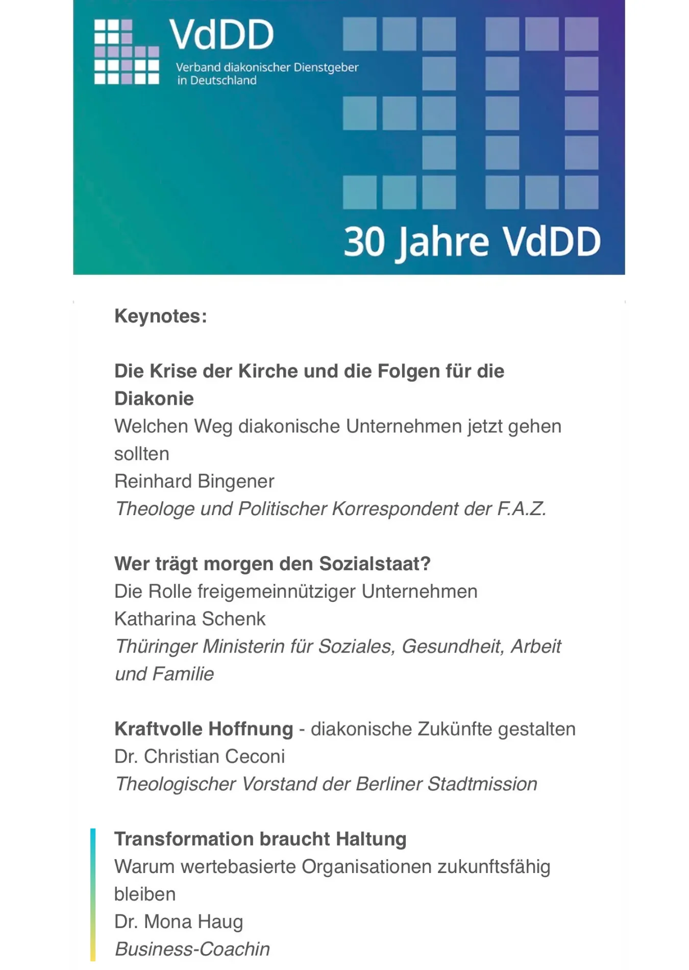 30 Jahre VdDD